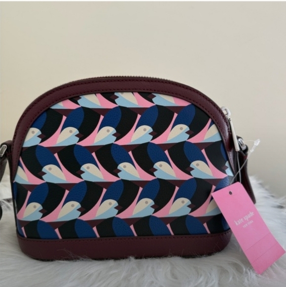 Kate Spade-Sylvia Geo Birds Dome Crossbody Bag (Love Birds 🐦) - Picture 9 of 14